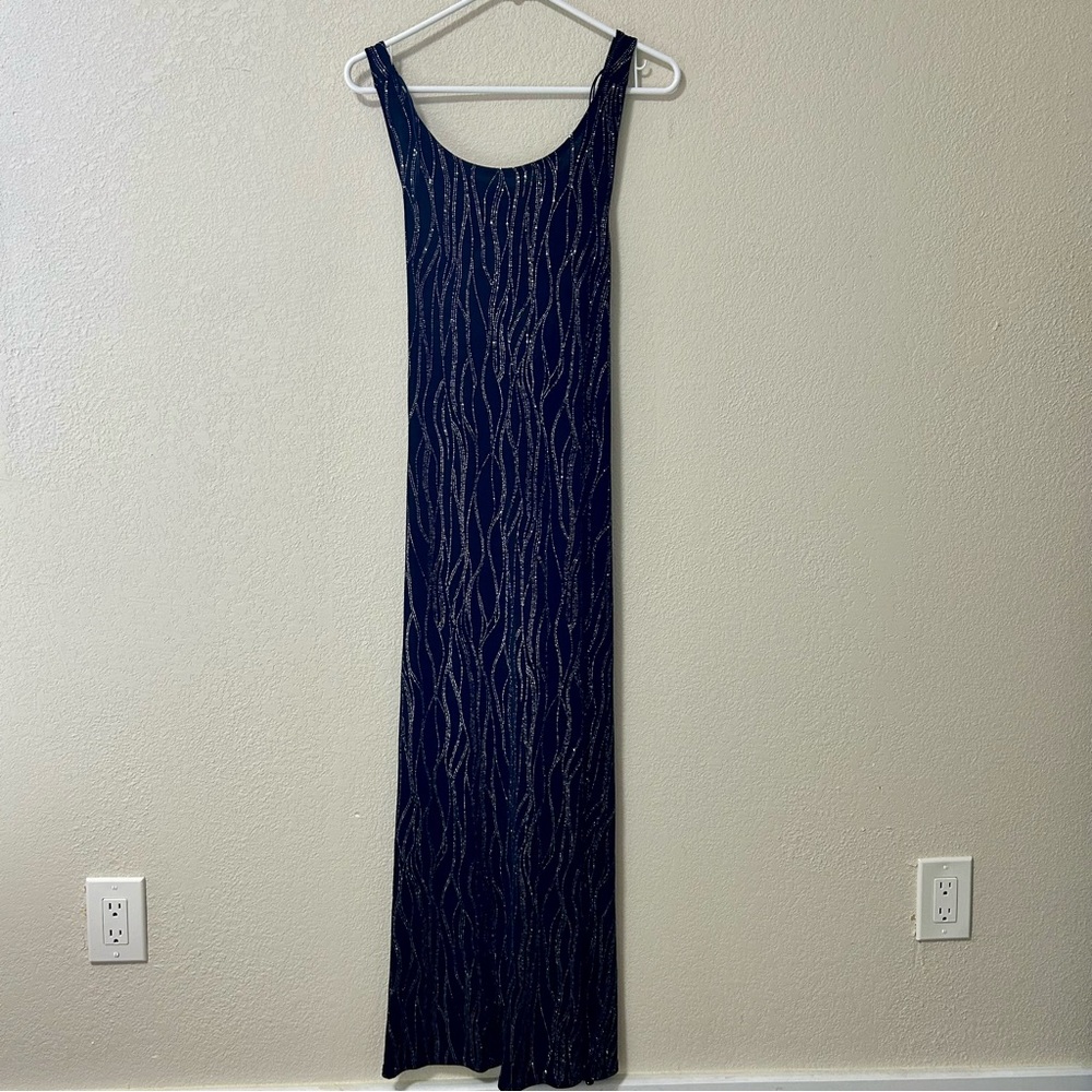 Y2K Maxi Metallic Sparkle Crisscross Back, Black with Silver, size 12